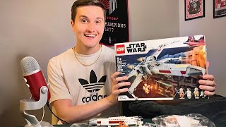 ASMR LEGO Building Star Wars XWing relaxing whisper ramble 1 hour [upl. by Haldes]