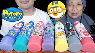 MUKBANG PUDING SUSU  Pororo  Cimory  Bulgarian  RASA Peach  Susu  Blueberry  Mangga [upl. by Alded]