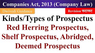 Types of Prospectus Red Herring Prospectus Shelf Prospectus Abridged Deemed Prospectus bcom [upl. by Sheeran]