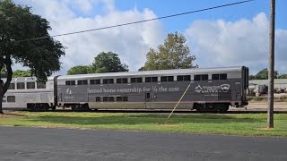 Amtrak 9 July 2023 Pacasocom Winter Park Express car  Sunset Limited  East Bound Schulenburg TX [upl. by Nanah]