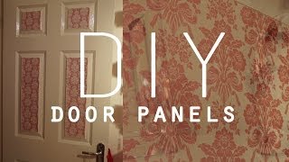 DIY Room Decorations  Wallpaper door panels [upl. by Enelyam]