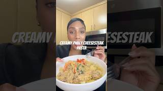 Creamy Philly cheesesteak 🤤 pasta pastarecipe recipe pastalover [upl. by Alica640]