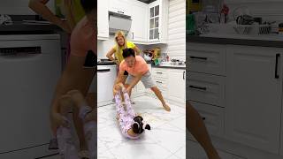 Wash the floors with my daughter 🥴🤣 LeoNata Best shorts [upl. by Krystyna252]