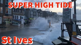 ST IVES at SUPER HIGH TIDE with STORM surge [upl. by Secrest]