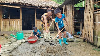 Together with my son I carried sand from the stream to build the house foundation [upl. by Navarro]