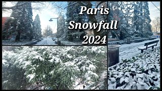 Snowfall in Paris France 2024SnowySnowChute de Neige [upl. by Ardnossac281]