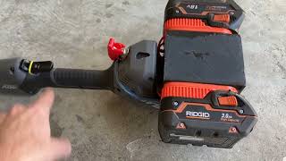 Atlas 40v pole trimmer with Ridgid 18v batteries [upl. by Nosna]