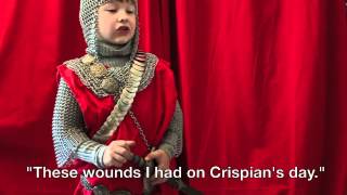 5 yearold Henry V St Crispins Day speech Shakespeare [upl. by Orren795]