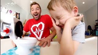 FATHER amp SON PLAY TOILET TROUBLE [upl. by Enirod]