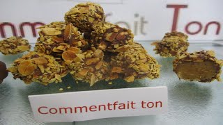 Recette des billes chococaramel et amandes  bonbon maison [upl. by Setsero435]