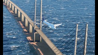 Difficult landing boeing 747 at Copenhagen airport [upl. by Yorker]