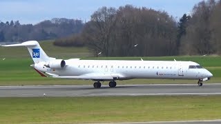 SASAir Nostrum CRJ900LR takeoff at Hamburg [upl. by Dorren718]