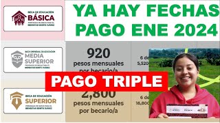 Ya hay FECHAS DE PAGO ENERO 2024 Becas Benito Juarez pago Triple [upl. by Iggam]