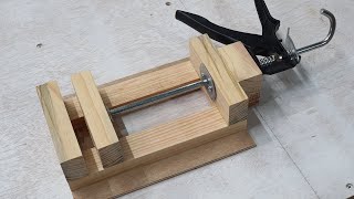 Make a Drill Press Vise  DIY Wooden Vise  The Idea Of Making a Drill Press Vise From a Glue Gun [upl. by Yerok]