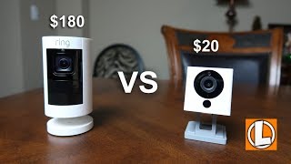 Ring Stick Up Cam Wired 2018 vs Wyze Cam 2  Comparing Features Video and Audio Quality [upl. by Nylacaj]