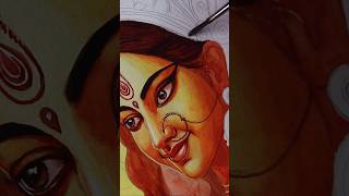 মা আসছে ❤️Most Beautiful Durga Mata Painting Ive Ever Created 🥰 drawing art reels durga shorts [upl. by Wren]