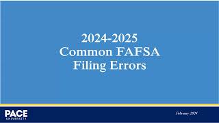 Avoiding Common 20242025 Free Application for Federal Student Aid FAFSA Errors [upl. by Rovelli901]