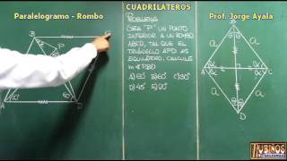 PARALELOGRAMOS  ROMBO  PROBLEMA RESUELTO [upl. by Oitaroh985]