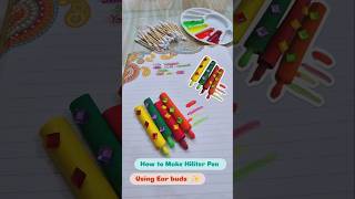 How To Make Hiliter pen Using Earbuds  Easiest kids Craft idea viralshort youtubeshorts shorts [upl. by Ellehsal]