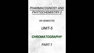 Pharmacognosy25th semUnit5Chromatography pharmacy pharmacynotes shorts [upl. by Annasus830]