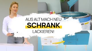 MÖBEL UPYCLING  Aus ALT mach NEU  SCHRANK LACKIEREN  DIY [upl. by Ymer]