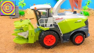 Excavator Construction Vehicles Wheel Loader Track amp Wheelbarrow Bruder Toys for Kids on Road [upl. by Enawd]