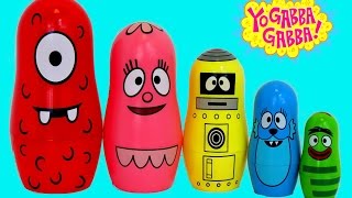 The Yo Gabba Gabba Nesting Dolls Surprise Toys and PlayDoh Video 186 [upl. by Mandi]