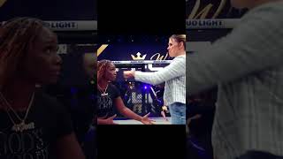 Claressa Shields vs Savannah Marshall  Staredown before PFL MMA fight [upl. by Boone]