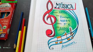 PORTADAS BONITAS para CUADERNOS DE MÚSICA  YouTube [upl. by Stuppy169]