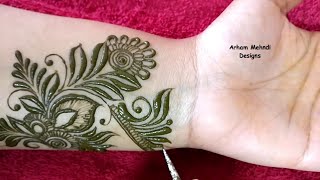 Latest Stylish Arabic Mehndi Design for Front Hand  Arham Mehndi Designs [upl. by Adao375]