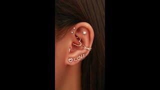 Heart Ear Curation Piercing Jewelry for Cartilage Helix Tragus Conch Rook Piercings [upl. by Zeba673]