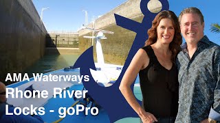 AmaWaterways  Rhone River locks  with a Go Pro camera [upl. by Ainaj]