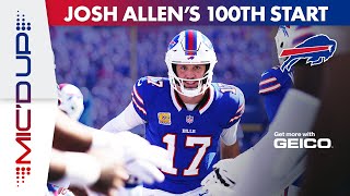 Josh Allen Micd Up For His 100th Career NFL Start In Epic Win Over Tennessee Titans  Buffalo Bills [upl. by Eiramana]