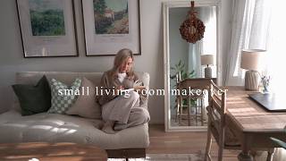 Small Living Room Makeover Warm ScandinavianStyle  Moving Vlog [upl. by Anelrahc]