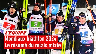 Mondiaux Biathlon 2024  La France championne du monde du relais mixte à Nove Mesto [upl. by Dagny604]