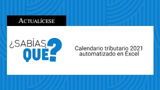 Calendario tributario 2021 automatizado en Excel [upl. by Eve]