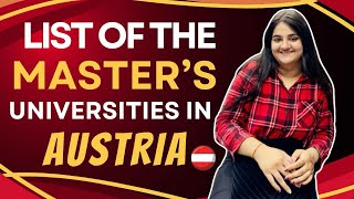 Top universities in Austria  Masters in Austria [upl. by Tewell593]