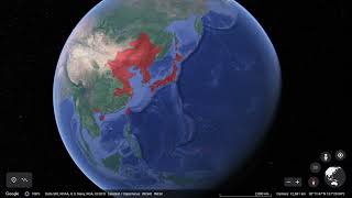 The Japanese Empire in 30 seconds using Google Earth [upl. by Ziul]