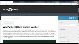 How to Find TD Bank Routing Number [upl. by Maybelle]