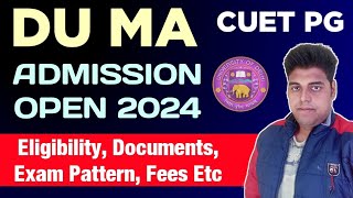 Delhi University MA Admission Details 2024  DU MA Admission Open 2024  DU MA Admission Process2024 [upl. by Assenav498]