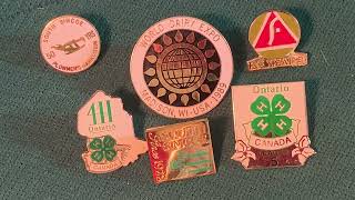 DECLUTTERING 96  Pins From All Over Canada COW STEER CATTLE FARMERS Events Pinback  Episode 2329 [upl. by Andrei]