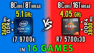 i7 9700k vs Ryzen 7 5700x3D Test in 16 Games or i7 9700K OC vs R7 5800x3D [upl. by Mail]