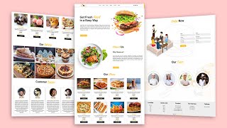 Create A Food Website Design Using  HTML amp CSS [upl. by Tingey859]