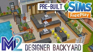 Sims FreePlay  Designer Backyard House PreBuilt Template [upl. by Elvah]