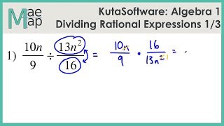 KutaSoftware Algebra 1 Dividing Rational Expressions Part 1 [upl. by Cherilynn434]