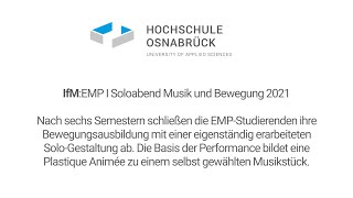 IfMEMP I Soloabend Musik und Bewegung 2021 [upl. by Cryan]