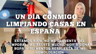 UN DÍA CONMIGO LIMPIANDO CASAS EN ESPAÑA ESTAMOS BIEN ME ASUSTÉ MUCHO VOY A DONAR ROPA Y ALIMENTOS [upl. by Lrad291]