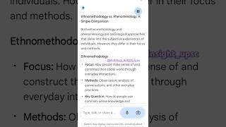 Ethnomethodology vs phenomenology  difference sociology upsc [upl. by Viridissa]