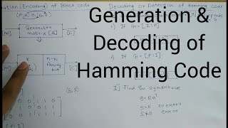 Encoding amp Decoding of Hamming code  Generation amp Detection  in hindi [upl. by Trubow515]