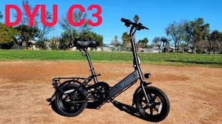 DYU C3 Folding Electric Bike Review and Ride Experience [upl. by Cicenia]